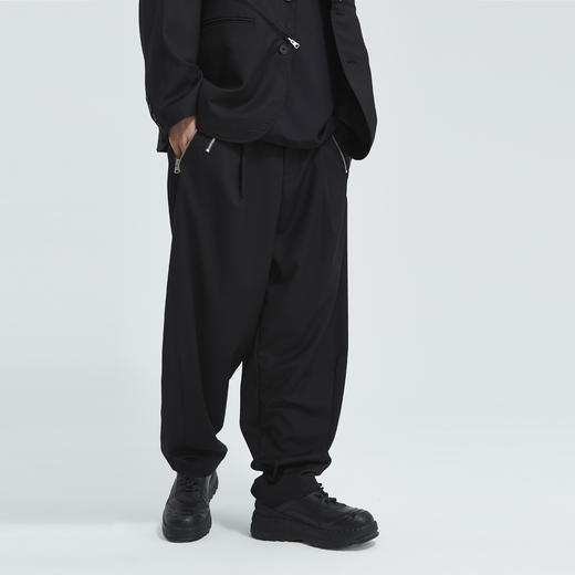 FPA(VENGETICE) 宽松垂感拉链西装裤 春季直筒长裤褶边阔腿休闲裤 商品图1