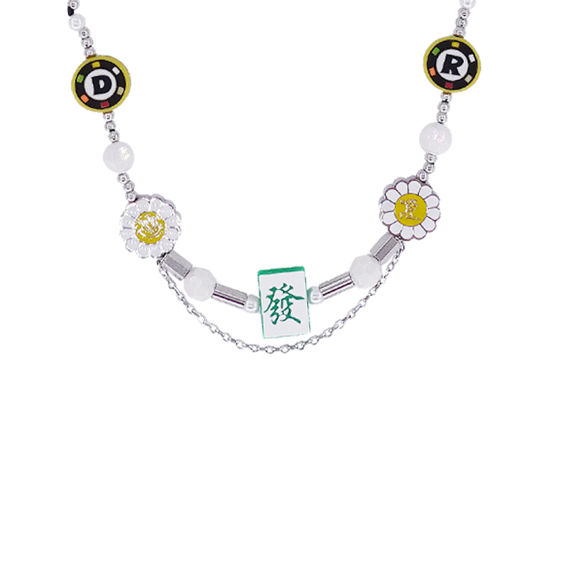 made by dizon X REMEDY 联名发财项链 麻将扑克菊花珍珠潮流元素