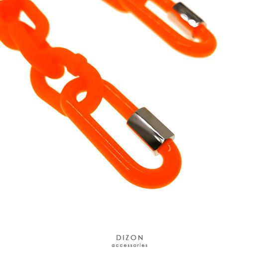 Dizon原创荧光橙工业机能裤链 街舞嘻哈纯色裤链高街无鏠锁链链条 商品图1