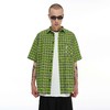 FPA(VENGETICE)绿色格纹口袋短袖衬衫 格子男国潮牌撞色宽松衬衣 商品缩略图0