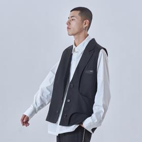 PCLP(PERCLIPS) 解构西装马甲 国潮牌潮流马夹日系背心外套男