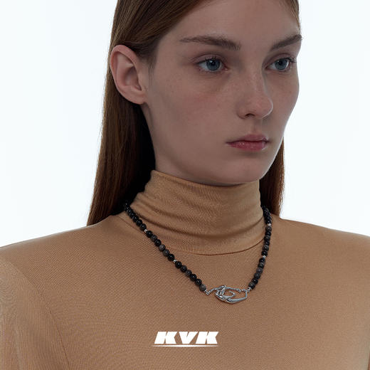 KVK2021时尚黑玛瑙毒液拼接项链女小众设计感轻奢饰品拼接项链 商品图2