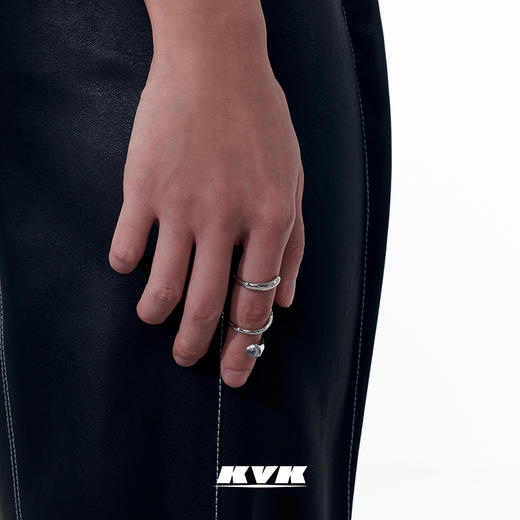 KVK戒指女时尚个性925银新款ins潮简约复古蛇形指环开口尾戒饰品 商品图0