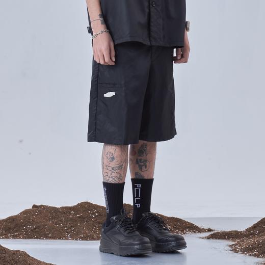 PCLP(PERCLIPS) 金属牌短裤 短裤男国潮牌潮流运动休闲宽松五分裤 商品图2