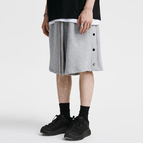FPA(VENGETICE)灰色排扣短裤男夏季国潮牌潮流百搭宽松休闲五分裤