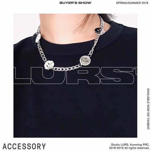 【LURS官方店铺】原创设计国潮笑脸项链男同款嘻哈女潮流潮牌情侣 商品图1