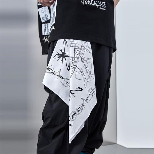 PCLP(PERCLIPS) 花卉印花方巾 国潮牌街头嘻哈头巾丝巾腰巾 商品图2