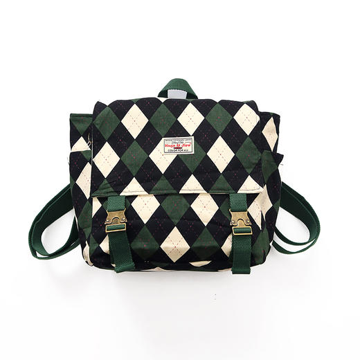 HUJI祤集Carton小盒子双肩包插画英伦菱形格纹 商品图3