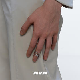 KVK镶钻戒指女时尚个性925银新款ins潮高级感指环女饰品关节配饰