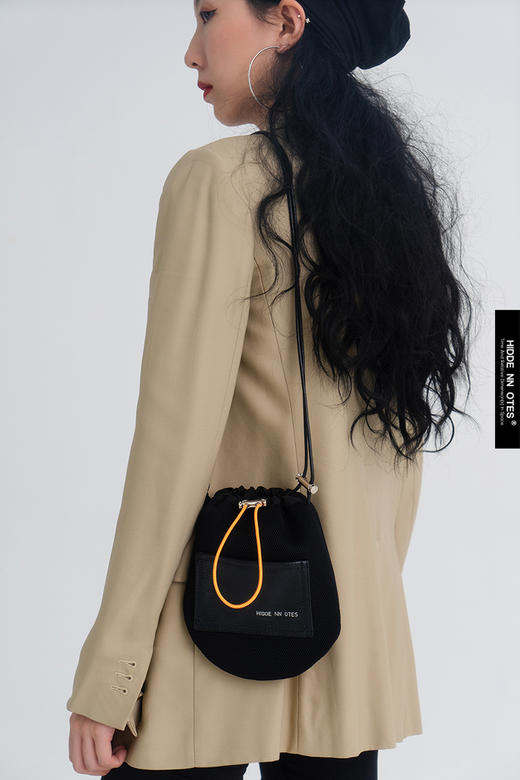 〖HIDDE NN OTES〗原创单肩包 下楼要背的mini网格抽绳休闲斜挎包 商品图1