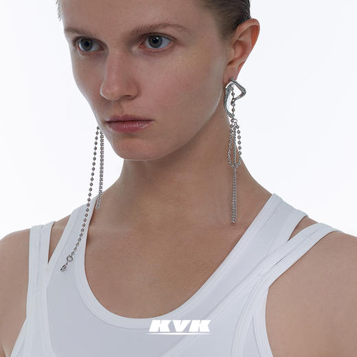 kvk2021新款毒液流苏不对称耳环小众设计长款高级大气流苏耳环 商品图1