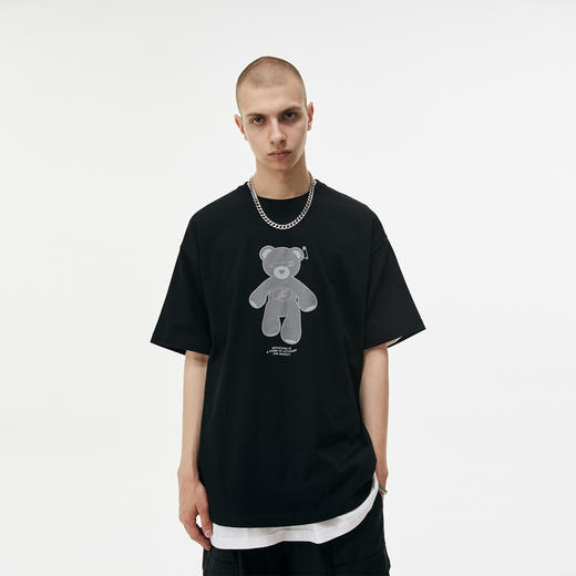 FPA(VENGETICE)反光小熊印花短袖T恤 国潮牌夏季情侣装宽松半袖男 商品图0