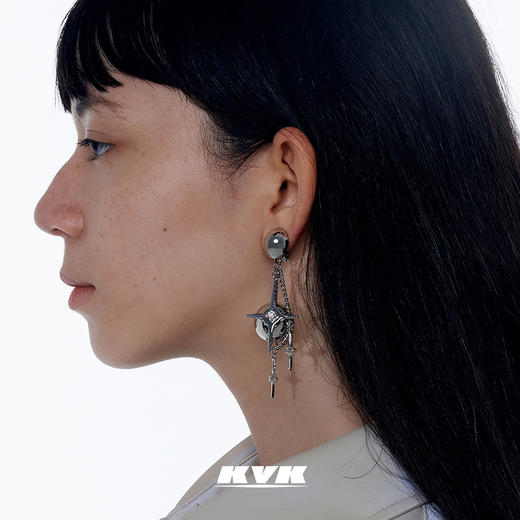KVK可夹耳环2021年新款潮气质网红耳夹无耳洞女长款流苏复古饰品 商品图2