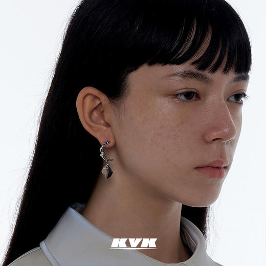 KVK耳环2021年新款潮高级感水晶耳坠网红耳饰防过敏耳针时尚耳钉 商品图0