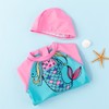 贝贝怡2021新款女童连体泳衣宝宝速干防晒美人鱼儿童泳帽泳衣套装212P2355 商品缩略图3