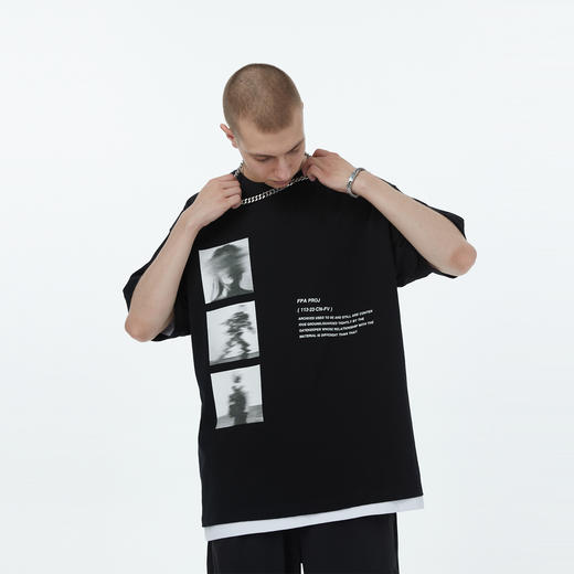 FPA(VENGETICE) 维度空间穿越印花短袖 国潮牌夏季宽松半袖T恤男 商品图0