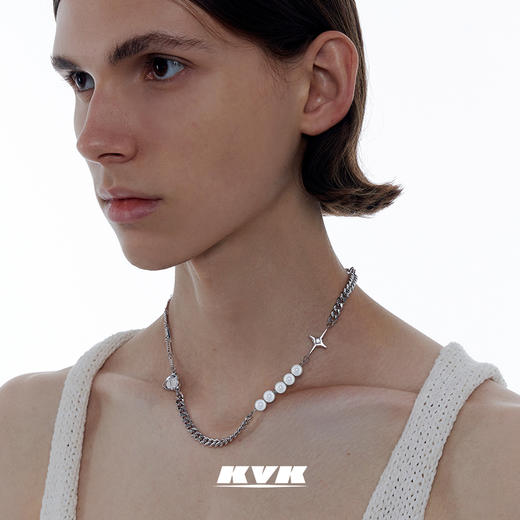 KVK拼接项链女锁骨链2021年新款潮轻奢项圈小众设计感ins网红饰品 商品图2