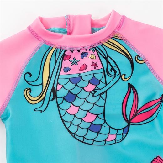 贝贝怡2021新款女童连体泳衣宝宝速干防晒美人鱼儿童泳帽泳衣套装212P2355 商品图6