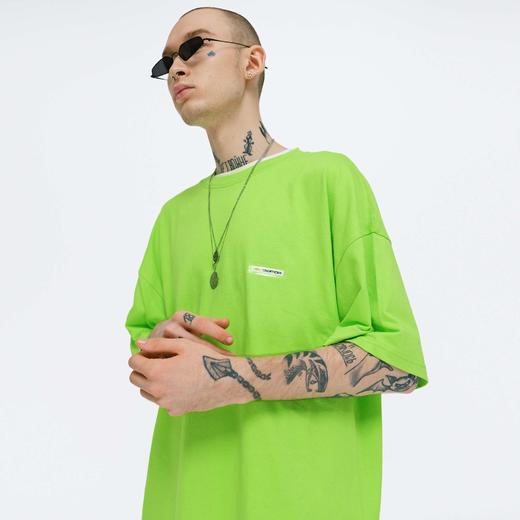 FPA(VENGETICE)嘻哈纯色烫麦标短袖 国潮牌街头滑板男宽松纯棉T恤 商品图1