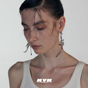 KVK字母拼接耳环2021年新款潮小众设计气质高级感轻奢流苏耳坠ins