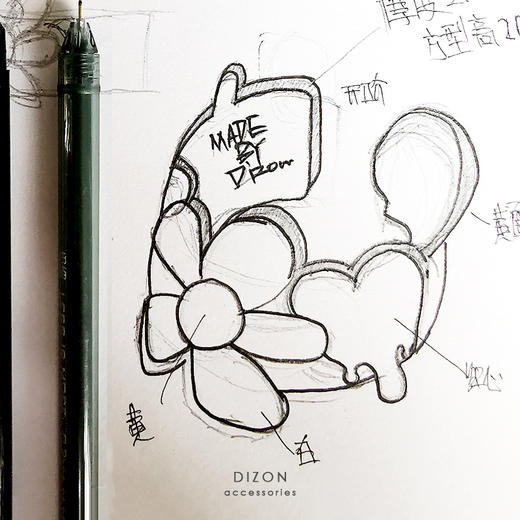 MADE BY DIZON 潮流元素戒指 情侣雏菊花朵戒指 骰子爱心荆棘笑脸 商品图3