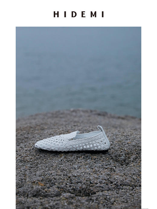 HIDEMI经典方头编织镂空小羊皮平底鞋 商品图14