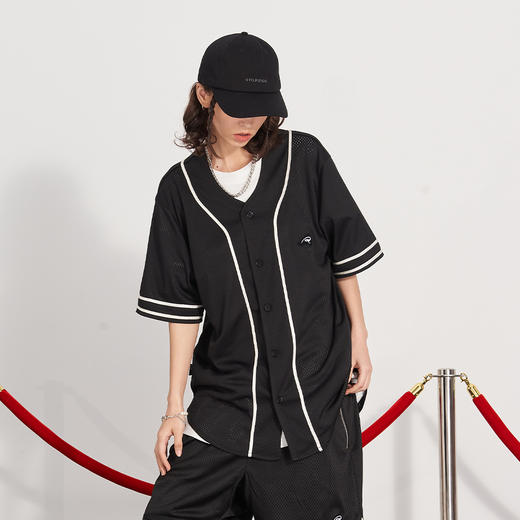 PCLP(PERCLIPS) 刺绣无领短袖衬衫 商品图2