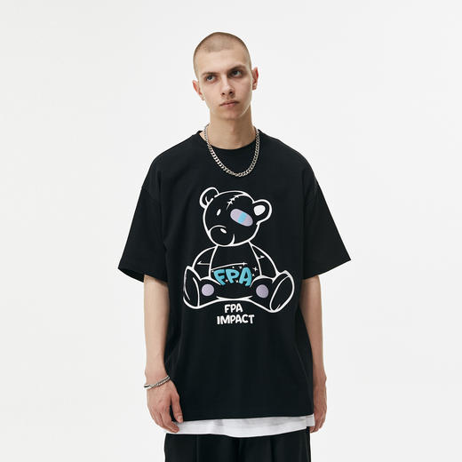 FPA(VENGETICE)反光发泡小熊短袖T 国潮牌夏季宽松情侣装2021新款 商品图0