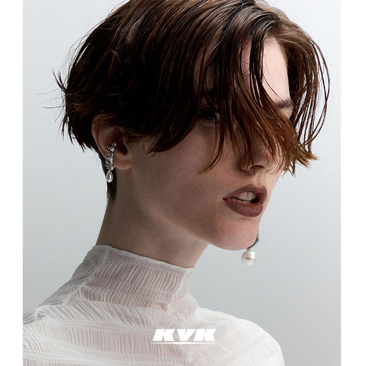 KVK珍珠925银耳环2021新款潮小众高级感耳夹无耳洞女复古耳饰饰品 商品图0