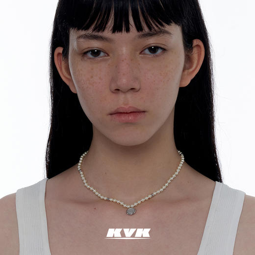 KVK人造珍珠贝母项链女小众设计感2021新款潮颈链高级感吊坠饰品 商品图0