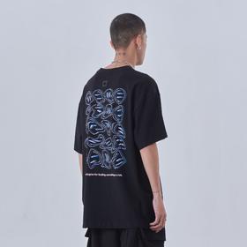 PCLP(PERCLIPS)夏季宽松短袖男简约百搭潮牌潮流ins情侣装港风t恤