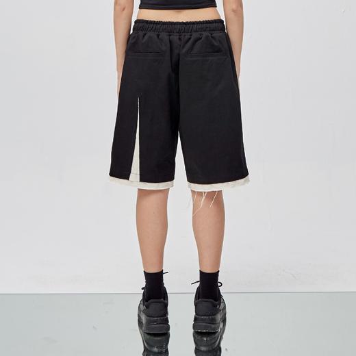 PCLP(PERCLIPS) 解构破坏短裤 拼接毛边不规则剪裁五分裤 商品图3