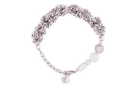 MADE BY DIZON 国风人造玉石锆石满钻手链 男女款 手工钢链编织链