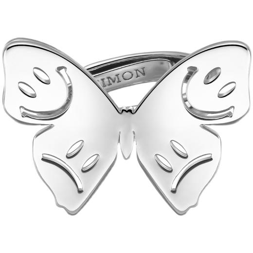 LURS官方原创设计笑脸蝴蝶元素可调节国潮戒指男ins风简约百搭 商品图4