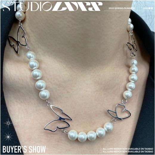 LURS原创设计国潮珍珠蝴蝶相间国潮ins风简约百搭项链男项链女 商品图2