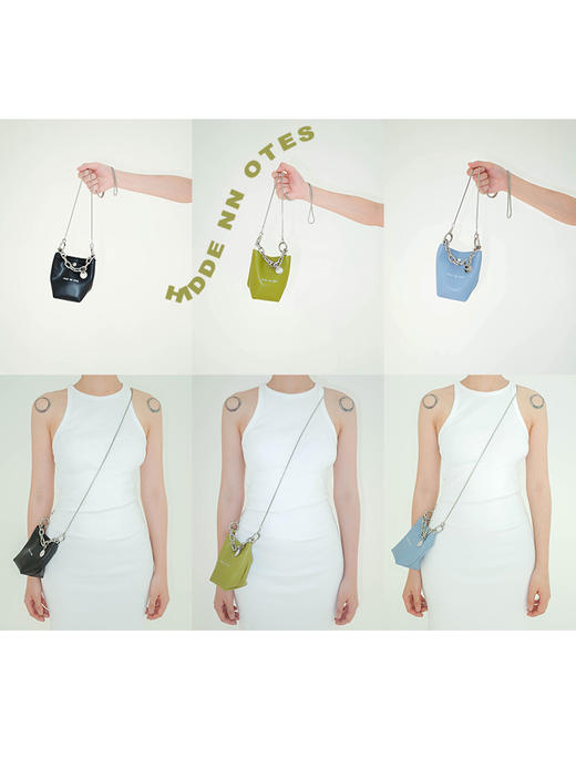 〖HIDDE NN OTES〗原创收纳袋 仿小羊皮牛油果色mini化妆数据线包 商品图1