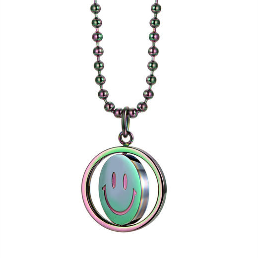 【LURS官方】原创设计国潮笑脸项链男嘻哈项链女潮牌幻彩笑脸吊坠 商品图2