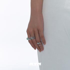 KVK环骨组合925银戒指2021新款轻奢冷淡风情侣对戒时尚个性指环女