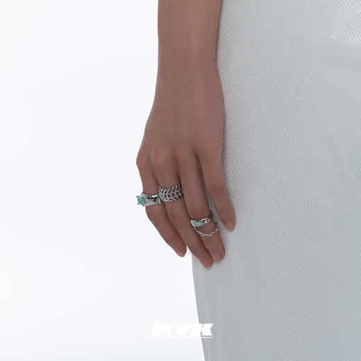 KVK环骨组合925银戒指2021新款轻奢冷淡风情侣对戒时尚个性指环女 商品图0