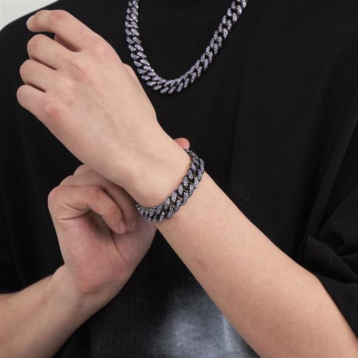 PCLP(PERCLIPS) 镶钻古巴手链 嘻哈欧美国潮牌潮流百搭钛钢手饰品 商品图1