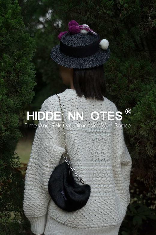 HIDDENNOTES l 千禧辣妹设计感链条单肩黑白腋下半月包小众腋下包 商品图3