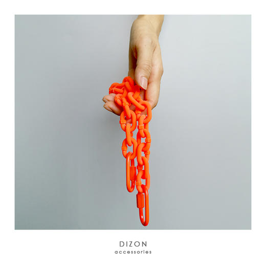 Dizon原创荧光橙工业机能裤链 街舞嘻哈纯色裤链高街无鏠锁链链条 商品图3