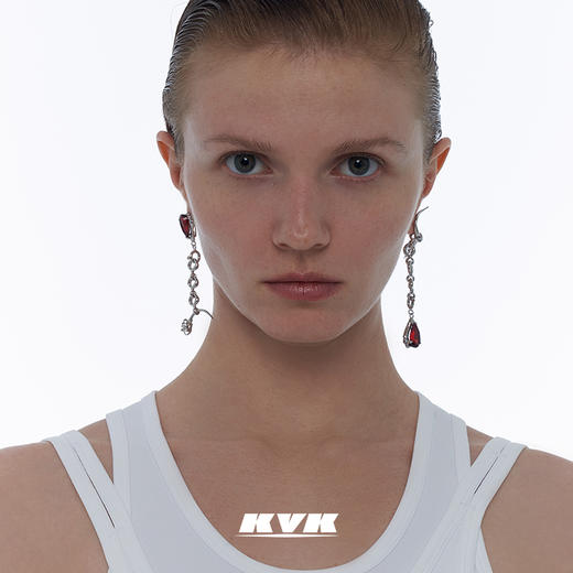 KVK2021年新款潮ins尖锥宝石拼接耳环个性时尚气质轻奢耳钉耳饰女 商品图0