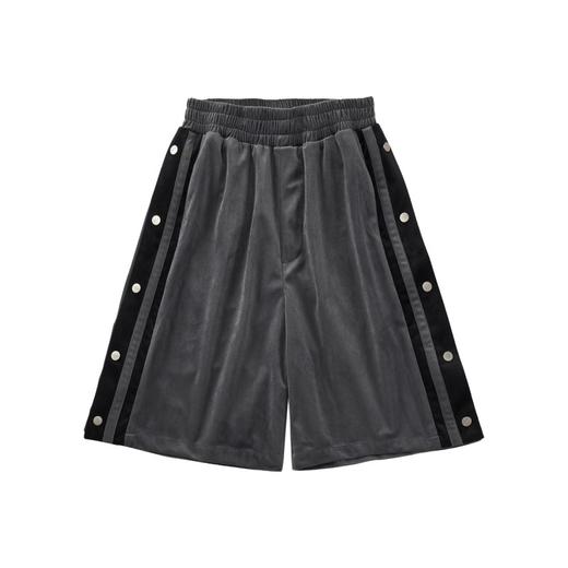 PCLP(PERCLIPS) 丝绒排扣短裤国潮牌潮流百搭宽松休闲运动五分裤 商品图4