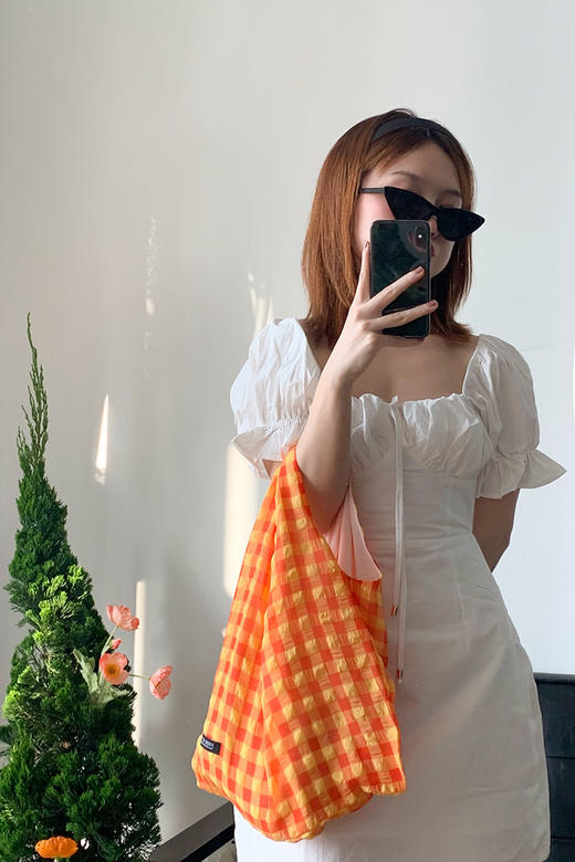 〖HIDDENNOTES〗小众背心包春夏野餐ins格子手提包链条购物环保袋 商品图2