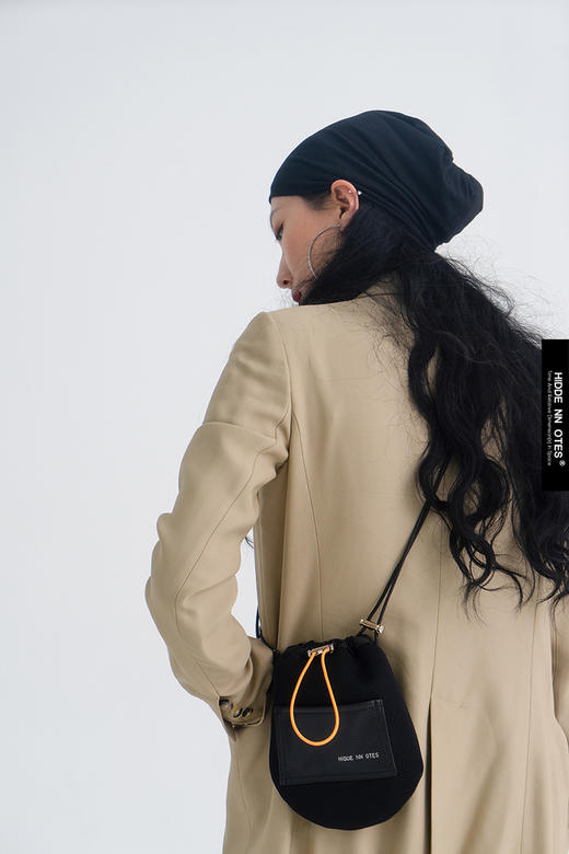 〖HIDDE NN OTES〗原创单肩包 下楼要背的mini网格抽绳休闲斜挎包 商品图2