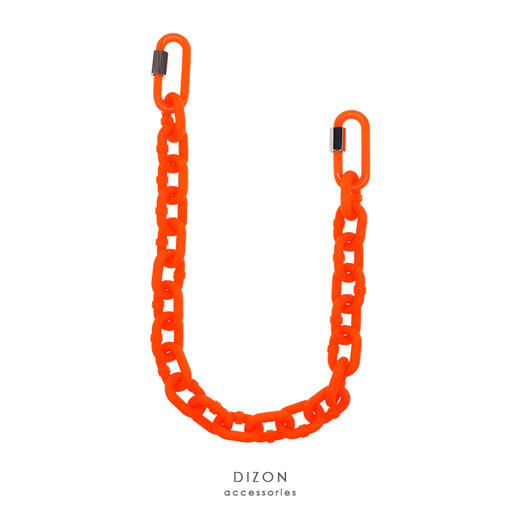 Dizon原创荧光橙工业机能裤链 街舞嘻哈纯色裤链高街无鏠锁链链条 商品图0