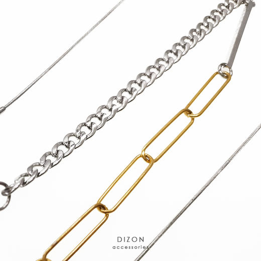 MADE BY DIZON 组合项链 多层拼接轻细钛钢项链 夏天叠带配搭型女 商品图3