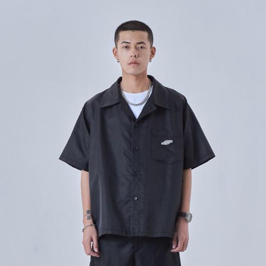 PCLP(PERCLIPS) 金属牌短袖衬衫 潮流解构工装日系港风男半袖衬衣 商品图1