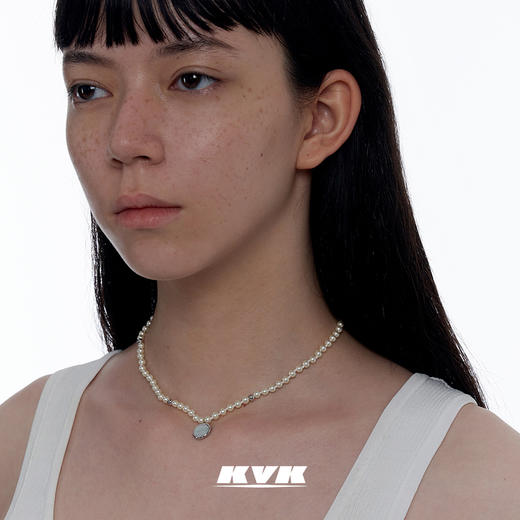 KVK人造珍珠贝母项链女小众设计感2021新款潮颈链高级感吊坠饰品 商品图2